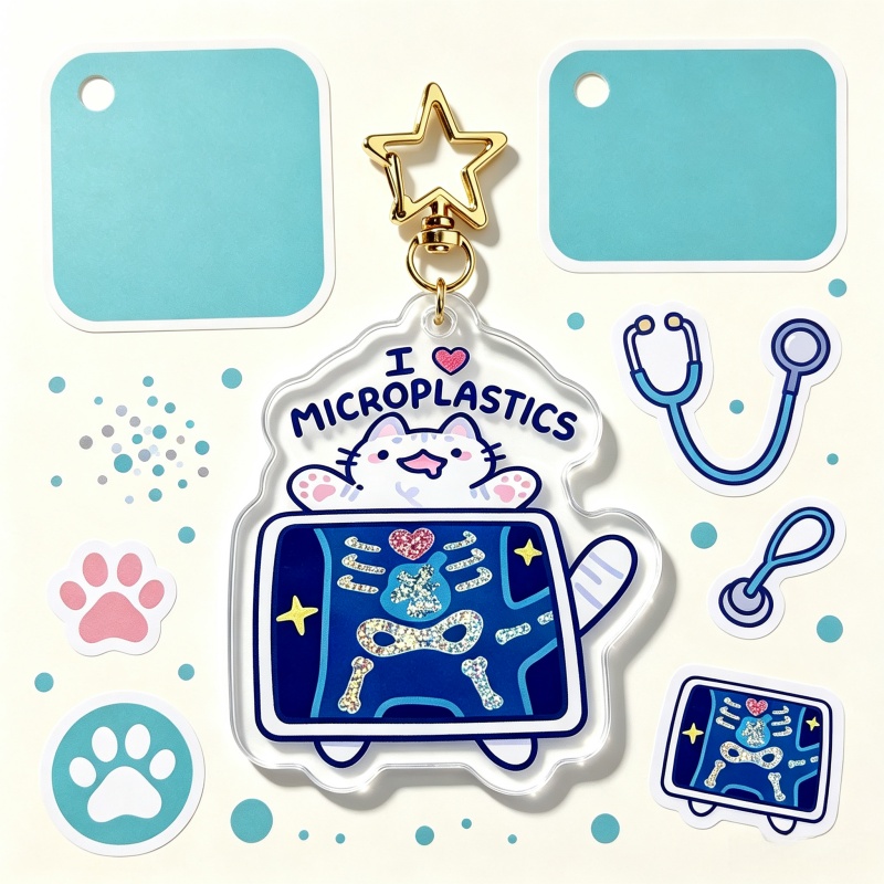Kocham Mikroplastiki Kot Akryl – Retro Gaming Keychain recenzja i cena