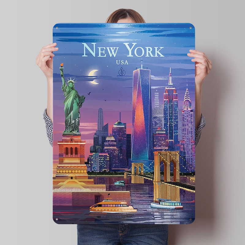 Plakat z panoramą Nowego Jorku – Retro Gaming York recenzja i cena