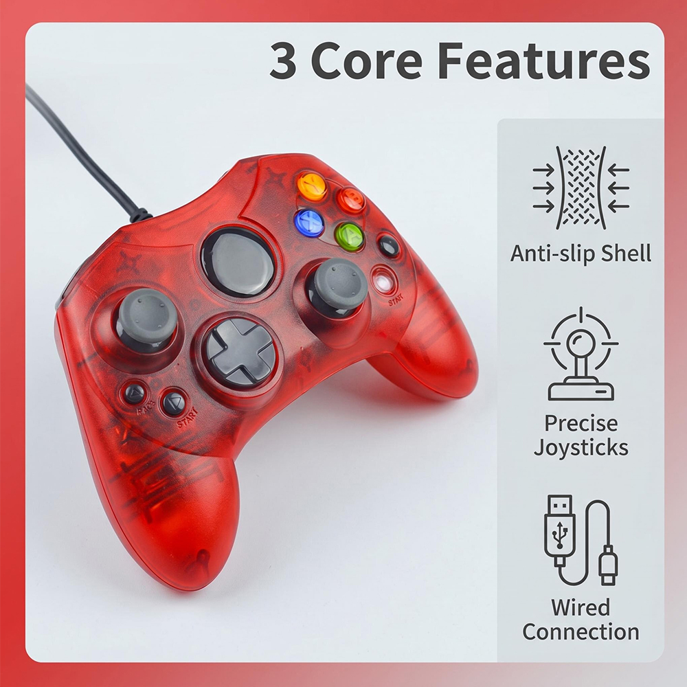 Przewodowy kontroler do gier - – Retro Gaming Xbox Controller recenzja i cena