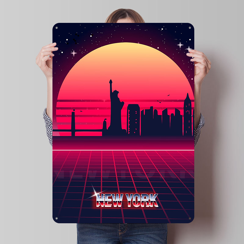 Metalowy plakat z panoramą Now – Retro Gaming York recenzja i cena